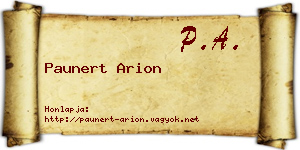 Paunert Arion névjegykártya
